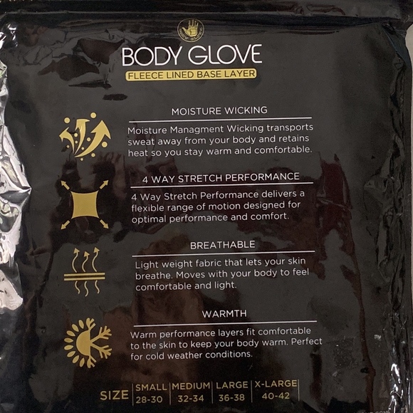 body glove fleece lined base layer